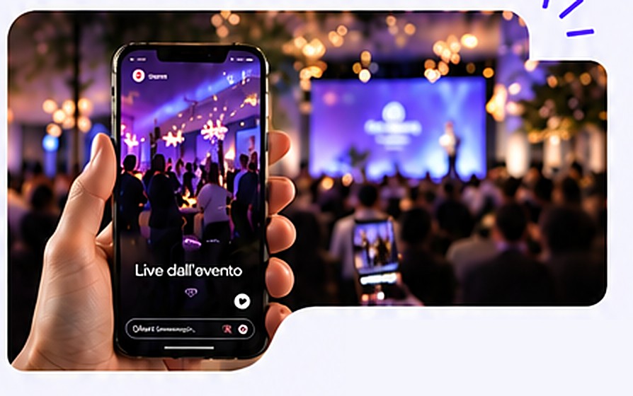 Un telefono riprende l’evento in diretta