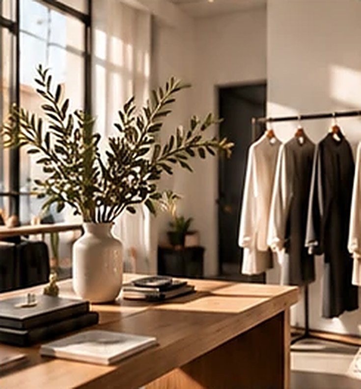 Interno di un negozio di abbigliamento