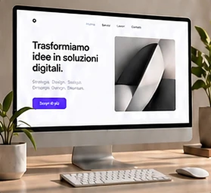 Un sito aziendale su schermo da scrivania